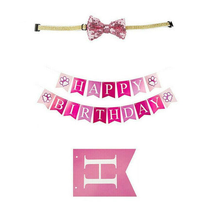 Dog Pet Happy Birthday Banner Hat Headwear Bandana Neckerchief Ties Party Decor - Aimall