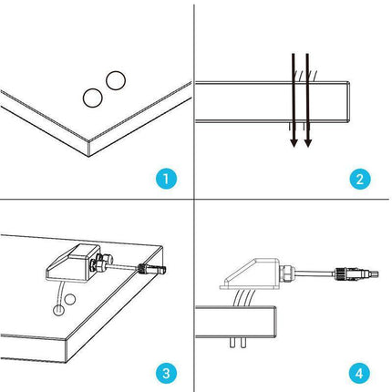 Renogy Waterproof Solar Panel Cable Entry Twin Cable Gland Corner Bracket Mount - Aimall