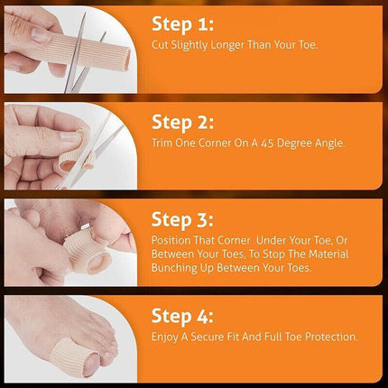 5PCS Silicone Tube Toe Gel Protector Corn Relief Foot Pain Soft Cushion Pad Cap - Aimall