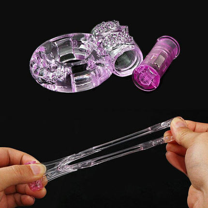 Vibrating Cock Ring Rabbit Vibrator Massager Toy Couple Penis Clit Butterfly Au Aimall