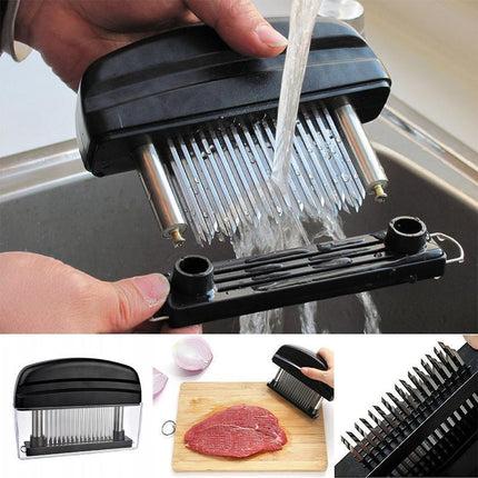 48-Blade Stainless Steel Meat Beef Tenderizer Jaccard Steak Chicken Pouch Hole - Aimall