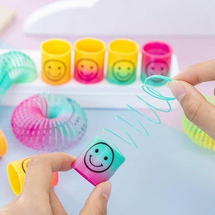36PCS Mini Plastic Colourful Rainbow Spring Kids Toy Party Favour Bulk 2.8*3.5CM - Aimall