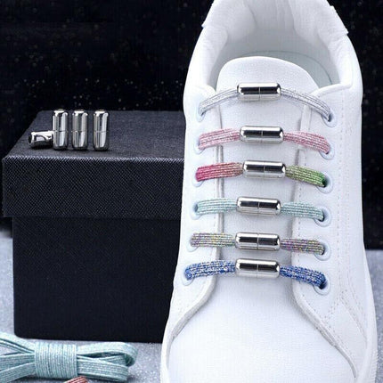 No Tie Locked Elastic Shoelace Shoe Lace Lazy Laces Sneakers Sports Adults Kids - Aimall