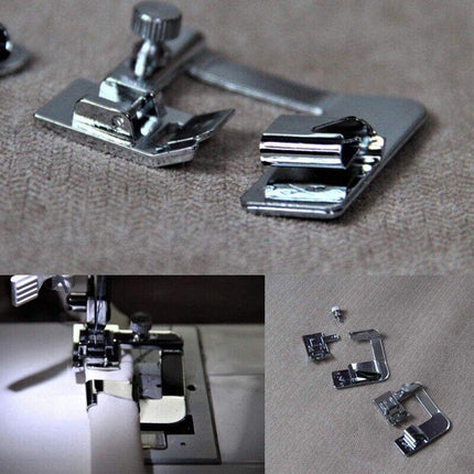 3PCS Wide Rolled Hem Hemmer Foot For Domestic Sewing Machines Snap On Presser AU - Aimall