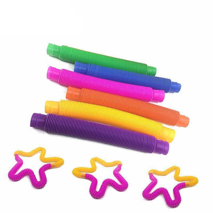 6PCS Fidget Pop Tube Pip Sensory Stress Game Relief Toys Kids Tools Adults Chain - Aimall