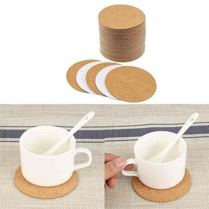 20pcs Plain Round Cork Coasters Coffee Drink Tea Cup Mat Placemats Wine Mat AU - Aimall