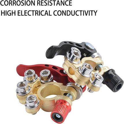 2PCS 4-Way Positive Negative Battery Terminal Connectors Clamp Car Van Caravan - Aimall