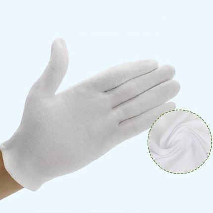 6 Pairs Handling Work Hands Protector Soft Costume Jewellery Cotton White Gloves - Aimall