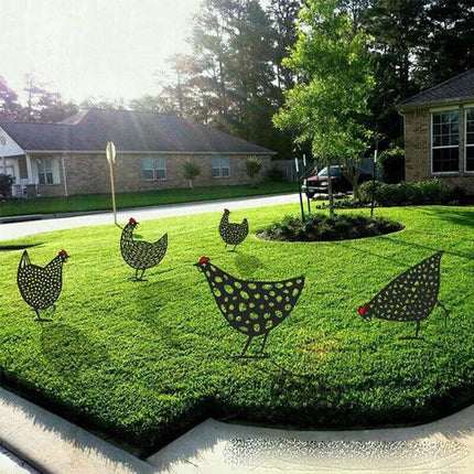 Garden Ornaments Chicken Yard Art Garden Backyard Lawn Decor Gift Easter Deco AU - Aimall