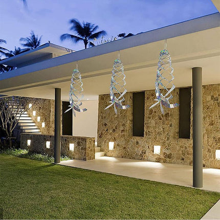 Reflective Bird Deterrent Spinner in Garden