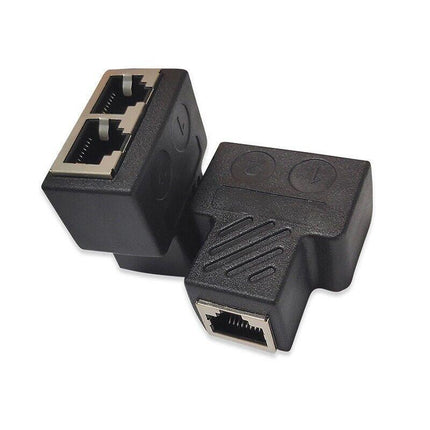 RJ45 LAN Ethernet Splitter Plug Network Double Adapter Coupler Cable Connector - Aimall