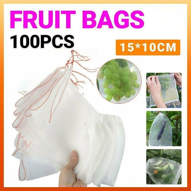 100x/Set Fruit Fly Protection Bags Exclusion Net Storage Mesh Stop Pest Bug Bags - Aimall