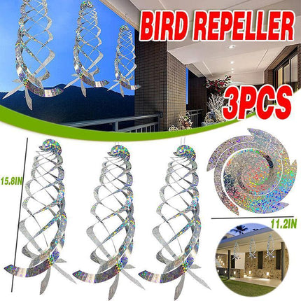 Reflective Bird Deterrent Spinner in Garden