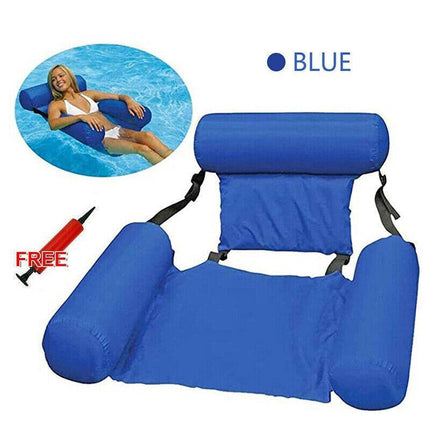 Inflatable Floating Water Hammock Float Pool Lounge Bed Sea Beach Swimming Chair - Aimall