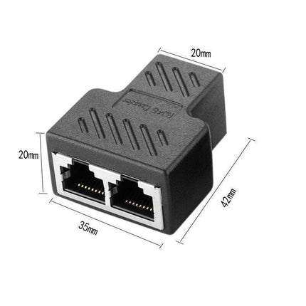 RJ45 LAN Ethernet Splitter Plug Network Double Adapter Coupler Cable Connector - Aimall