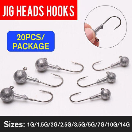 20PCS Jig Heads High Chemically Sharpened Hooks, Fishing Tackle AU - Aimall