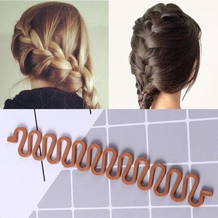 Fish Bone Hair Braiding French Braid Tool Roller Magic Twist Styling Bun Maker - Aimall