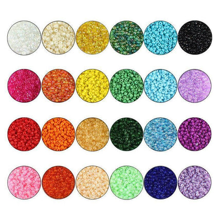 12000PCS 3mm Glass Seed Beads 24 Colors Loose Beads Kit Bracelet Beads AU Stock - Aimall