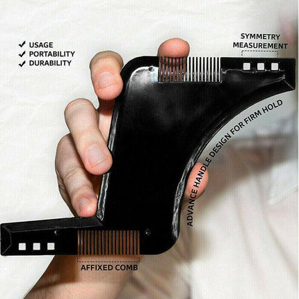 Beard Styling Shaping Template Comb Tool Symmetry Trimming Shaper Stencil - Aimall