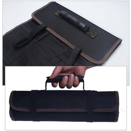 22 Pocket Tool Roll Fold Spanner Canvas Case Wrench Storage Bag Multifunctional - Aimall