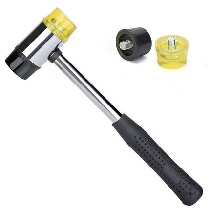 25MM Rubber Mallet Soft Face Hammer Double Side Grip Handle Shaft DIY No Harm AU - Aimall