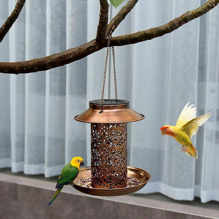 Solar Powered Bird Feeder Light Hanging Outdoor Solar Lamp Solar Garden Light - Aimall