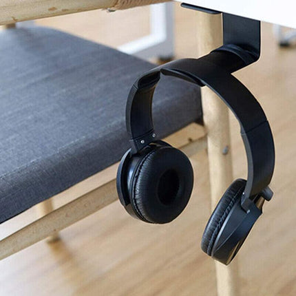 Mount Holder Hook Dual Headset Tape New Clever Headphone Stand Hanger Under Desk - Aimall