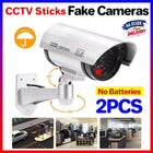 2PCS Solar Power Dummy Fake Security CCTV Camera LED Light Surveillance Outdoor - Aimall