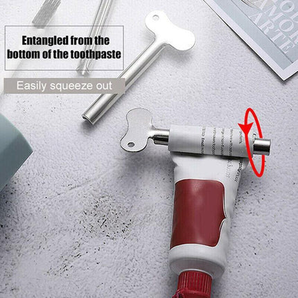 4X Stainless Steel Tube Toothpaste Squeezer Easy Key Dispenser Rolling Holder AU - Aimall