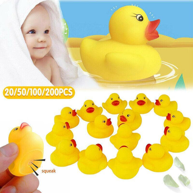 Yellow Rubber Ducks Bathtime Squeaky Bath Toy Water Play Kids Toddler 3-4cm AU - Aimall