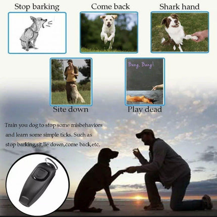 Dog Training Whistle Clicker Combo to Stop Pet Barking Obedience Train Skills AU - Aimall