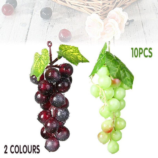 10PCS Bunch Artificial Lifelike Grapes Wedding Decoration Mini Fake Fruit Decor - Aimall