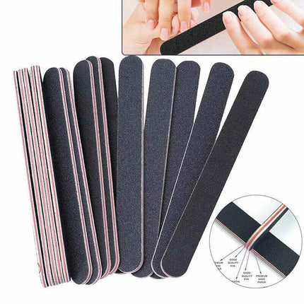 Nail Files Professional 100/180 Grit Nail File Art Pedicure Manicure Pedicure AU - Aimall