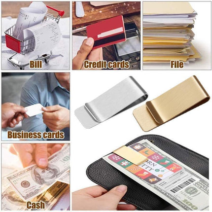 2PCS Money Clip Cash Note Business Card Holder Stainless Steel Mens Wallet Metal - Aimall