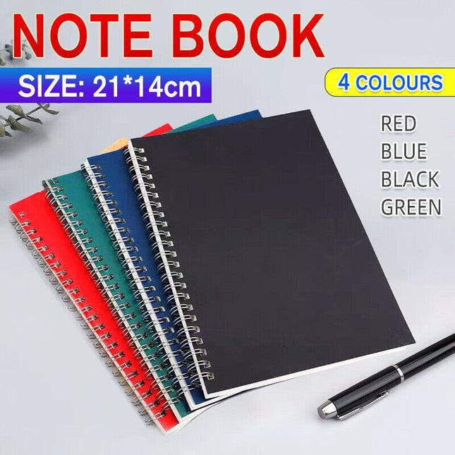 A5 Spiral Coil Notebook Diary Ruled School Vintage Office Student Note Book Memo - Aimall