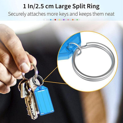 20PCS Plastic Key Tags With Split Ring Keys Identifier Bag/Luggage Labels Tag ID - Aimall