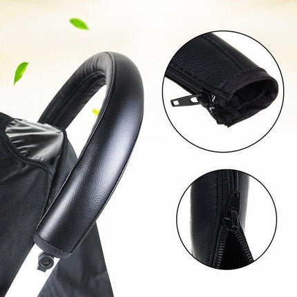 Baby Cover Stroller Protective Grip Case Pram Handle Bar Accessories PU Leather - Aimall