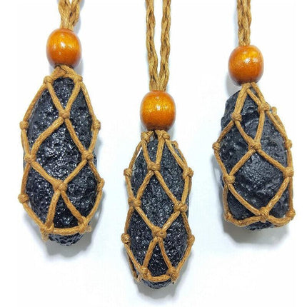 Empty Stone Holder Necklace Crystal Quartz Gemstone Cage Rope Cord Pendant DIY - Aimall