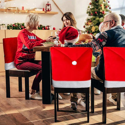6 PCS Christmas Back Chair Cover Xmas Santa Home Decoration Ornaments 60x50cm AU - Aimall