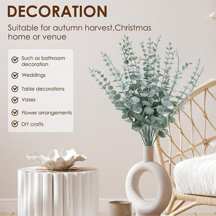 Artificial Eucalyptus Leaf Flowers Fake Green Plant Nordic Home Party Decor - Aimall