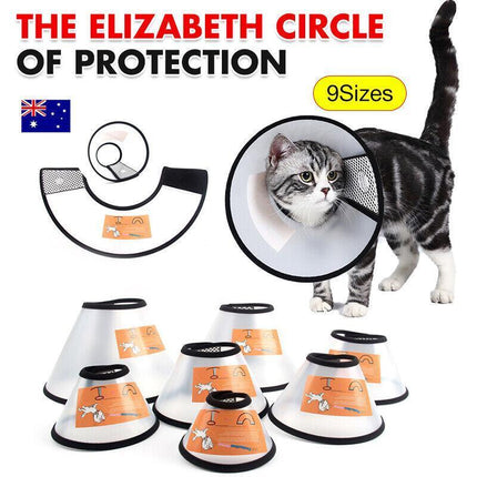 Pet Dog Cat Cone Protective Collar Wound Healing Medical Elizabethan E-collar AU - Aimall