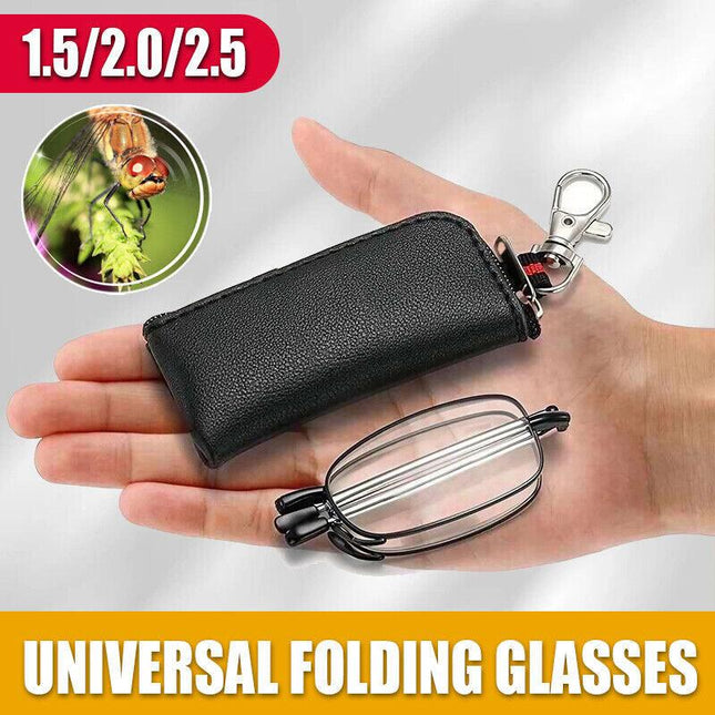 Universal Folding Reading Glasses Magnify Presbyopic Case Unisex 1.5 2 2.5 AU - Aimall