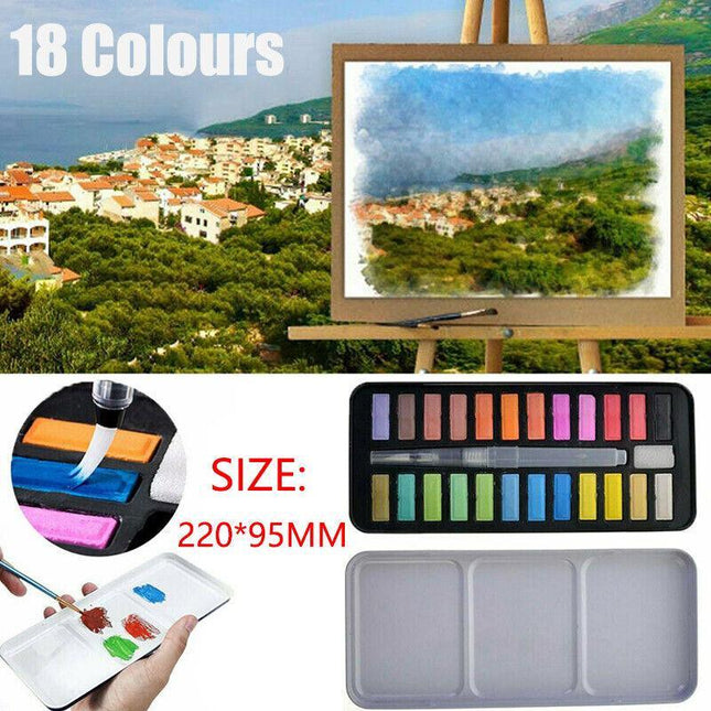 24 Watercolour Paint Set With Brush Painting Water Colour Art Artist KitsAUSTOCK - Aimall