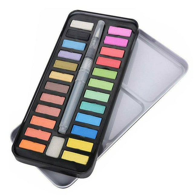 24 Watercolour Paint Set With Brush Painting Water Colour Art Artist KitsAUSTOCK - Aimall