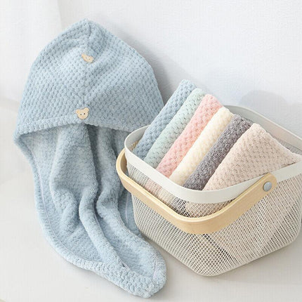 Quick Dry Hair Towel Drying Turban Bath Towel Head Wrap Fast Hat Spa Cap Soft AU - Aimall