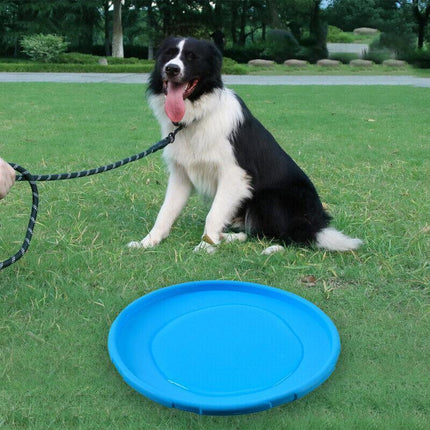 Dog Frisbee Rubber Pet Puppy Safe Exercise Fetch Outdoor Training Toy AU STOCK - Aimall