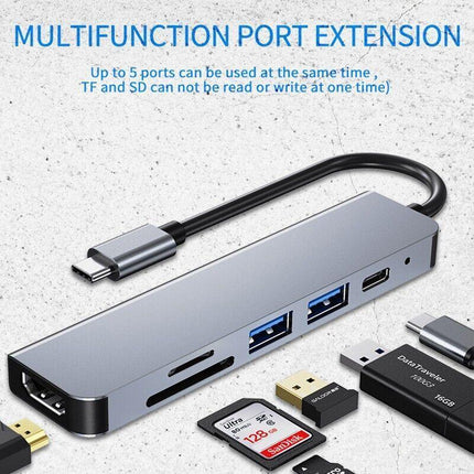 8/6/4-in-1 USB-C Hub Adapter Type-C Hub HDMI For MacBook Pro/Air iPad Pro Laptop - Aimall