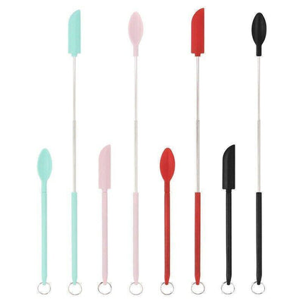 Mini Silicone Telescopic Spatula Multipurpose Double-Headed Cream Cake Scraper - Aimall