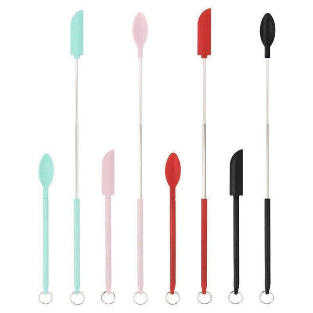 Mini Silicone Telescopic Spatula Multipurpose Double-Headed Cream Cake Scraper - Aimall