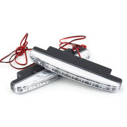 2PCS 8LED Running Bright DRL Head Lamp Light Driving Light Daytime Car Daylight - Aimall